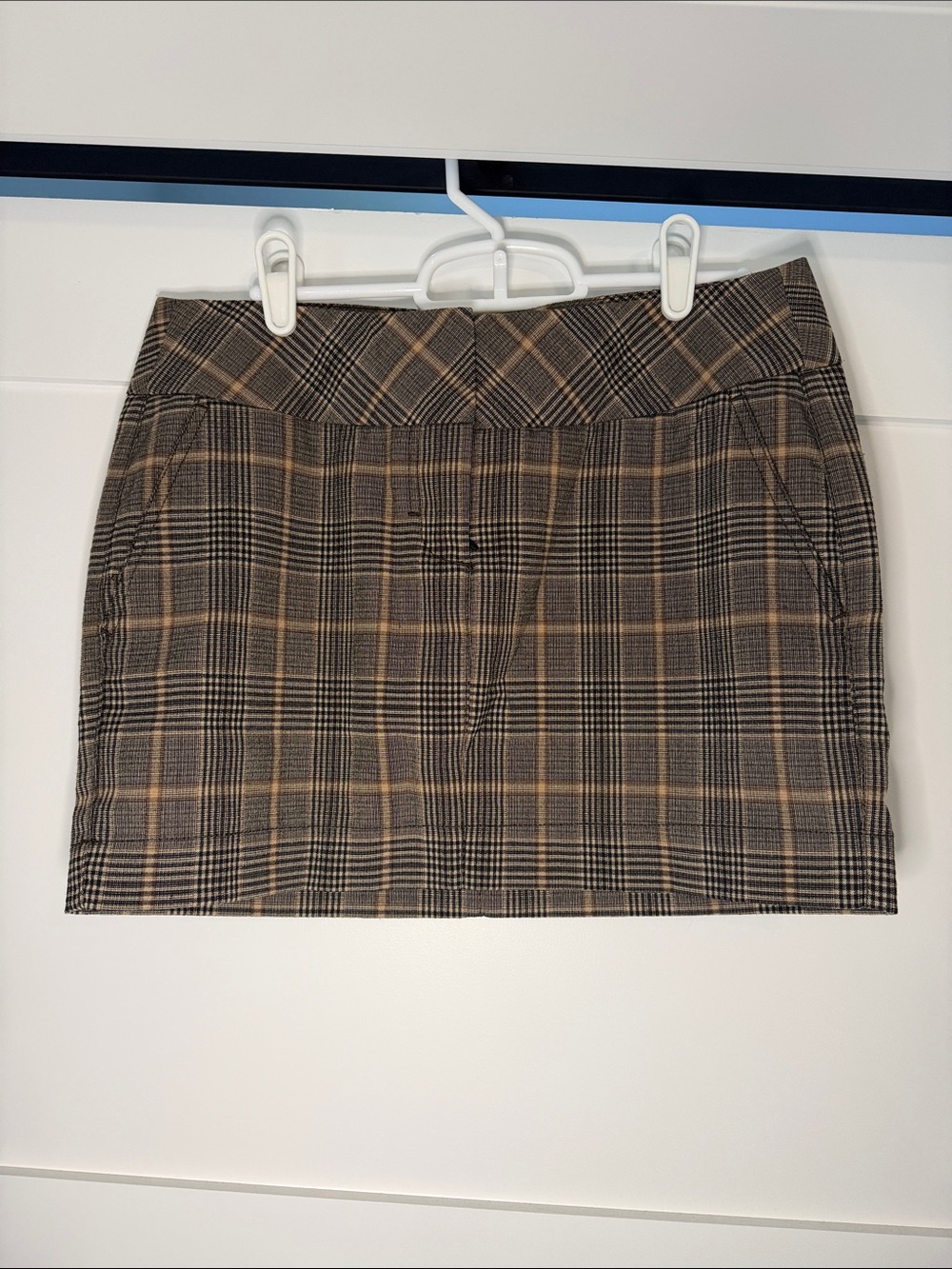 Express Plaid Mini Skirt in Brown and Tan